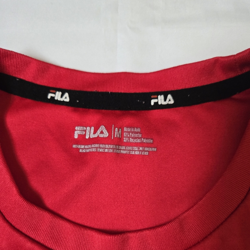 Fila Vibrant Red Short Sleeve Tee Size M - Picture 3 of 5